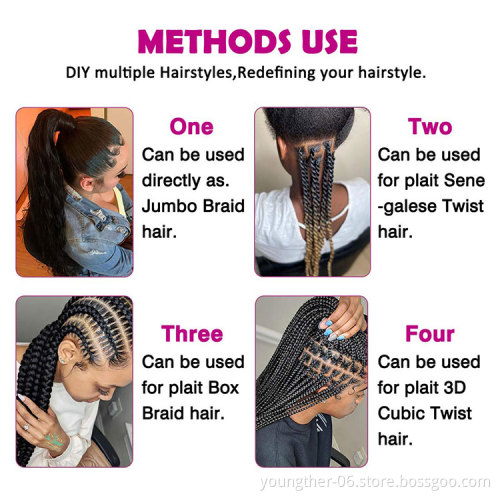 Pre Stretched Easy Braids Ombre Braiding Bomb New Passion Spring Twist Synthetic Crochet Easy Tz Braids Hair Soft